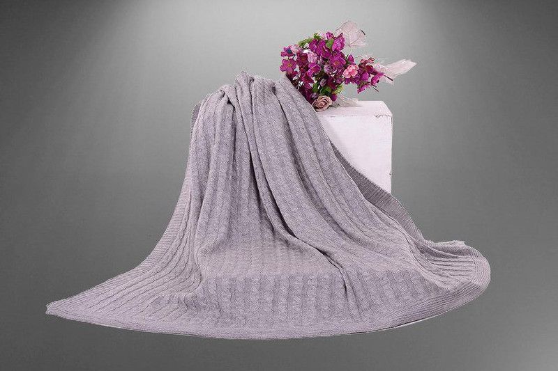 K-KNIT Solid Single Woollen Blanket for Mild Winter  (Polyester, Grey)