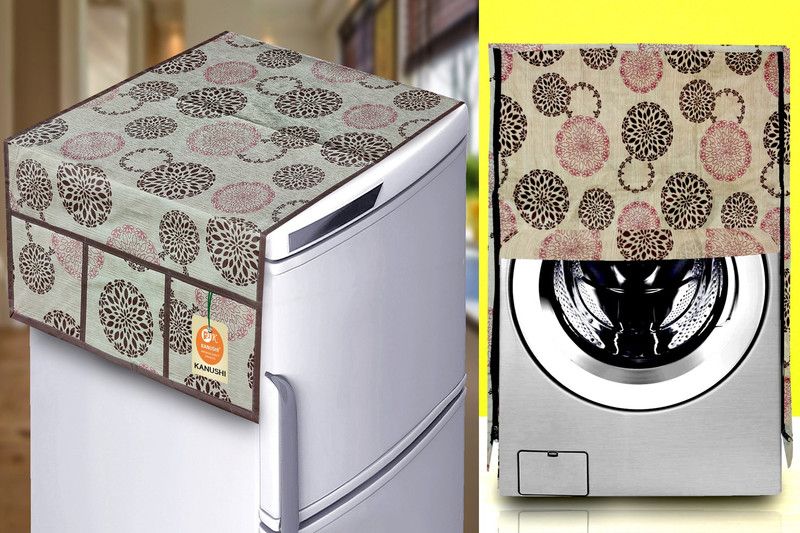 Comfort House Refrigerator Cover  (Width: 99 cm, BEIGE Brown)