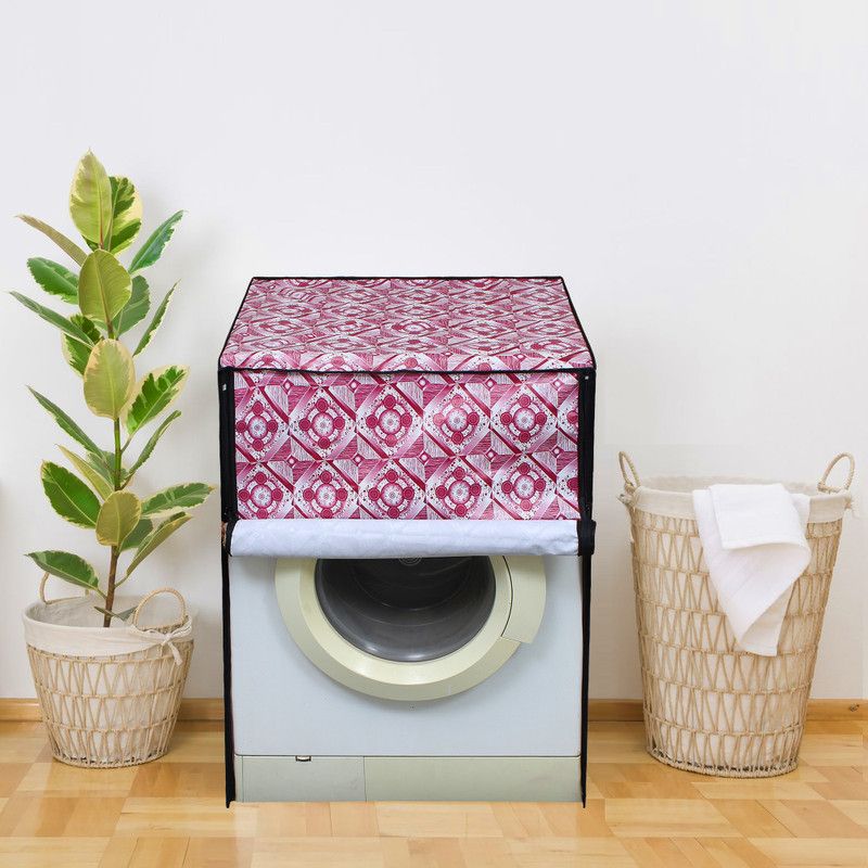 Glassiano Front Loading Washing Machine Cover  (Width: 60.96 cm, Pink)