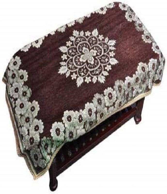 SUBHANI DECORE Floral 4 Seater Table Cover  (Brown, Polyester)