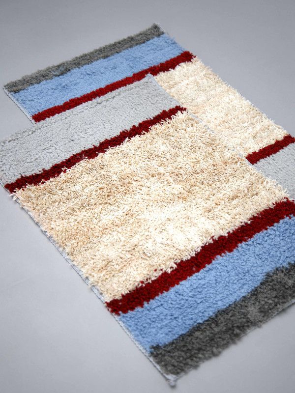 Ariana Microfiber Bathroom Mat  (Blue, Medium, Pack of 2)
