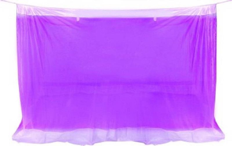 BRISHTI CREATIONS Nylon Adults Washable Double Bed Mosquito Net  (Purple, Bed Box)