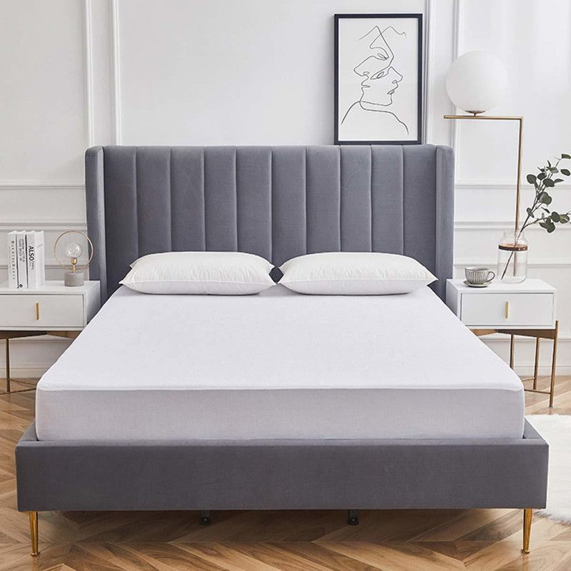 Fitted Double Size Mattress Cover  (White)