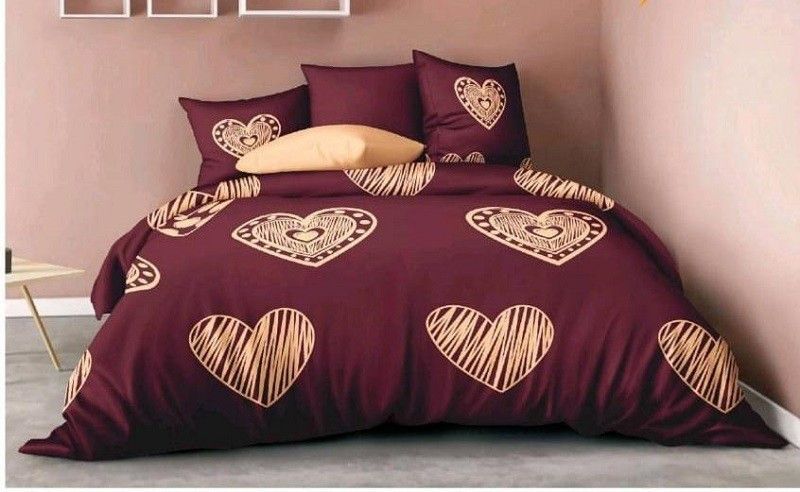 nutangoyal 400 TC Cotton Double 3D Printed Flat Bedsheet  (Pack of 1, Multicolor)