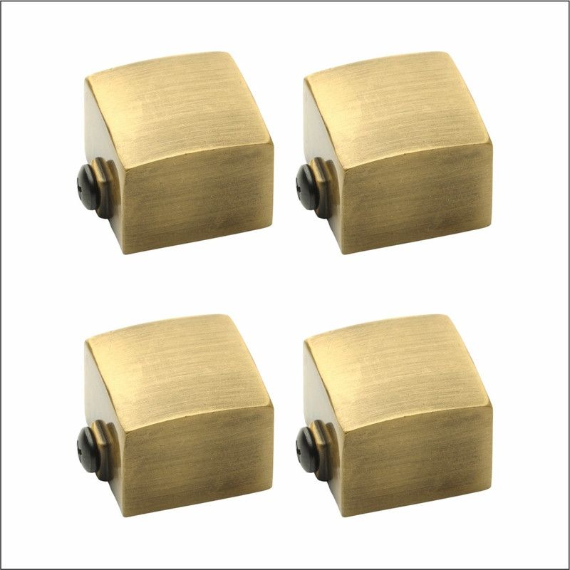 Pakhu Gold Rod Rail Bracket, Curtain Knobs Metal  (Pack of 4)