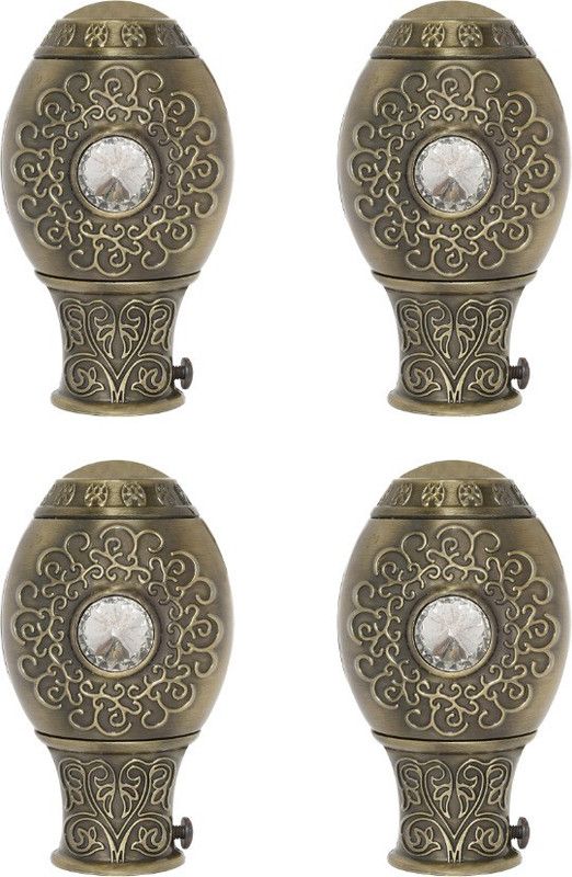 Inkart Multicolor Curtain Knobs, Rod Rail Bracket Metal  (Pack of 4)