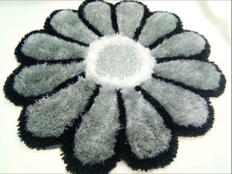 BeautifulGhar Creations Polyester Floor Mat  (Silver, Medium)