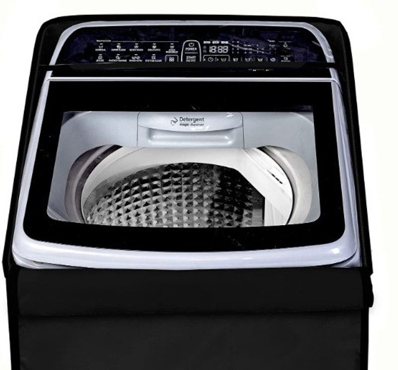 Delideal Top Loading Washing Machine Cover  (Width: 63 cm, Black)