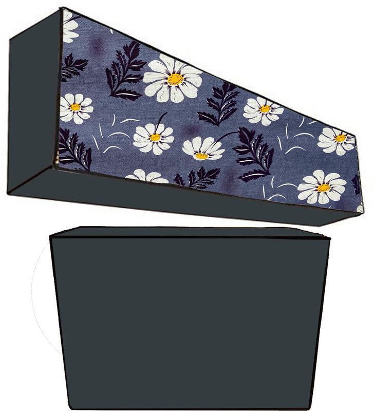JM Homefurnishings Air Conditioner Cover  (Width: 105 cm, Grey, White)