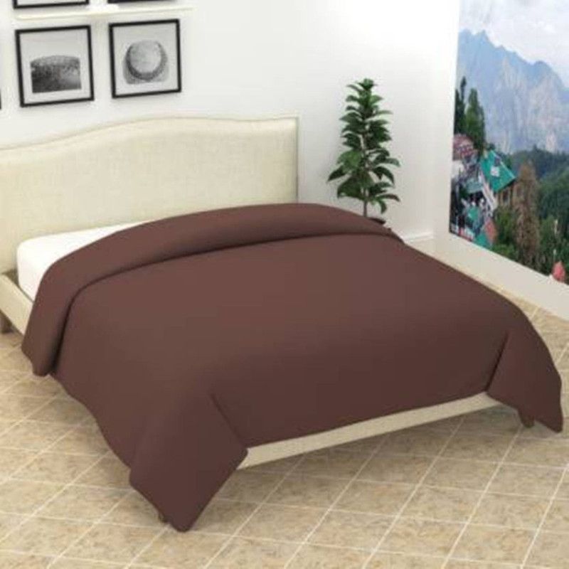 Radha Solid Double Fleece Blanket for AC Room  (Microfiber, Brown)