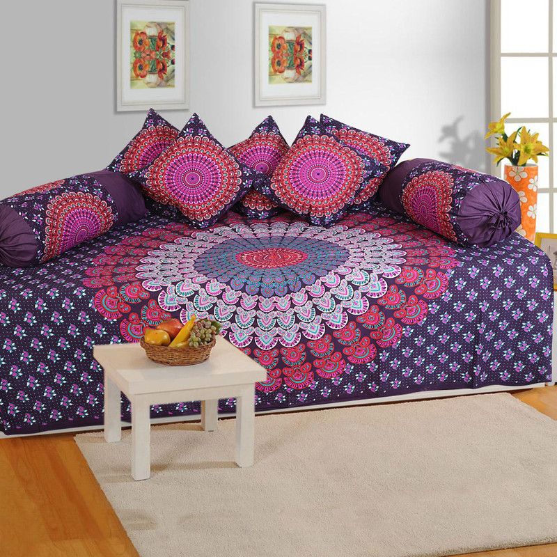 Uniqchoice Cotton Paisley Diwan Set  (Multicolor)