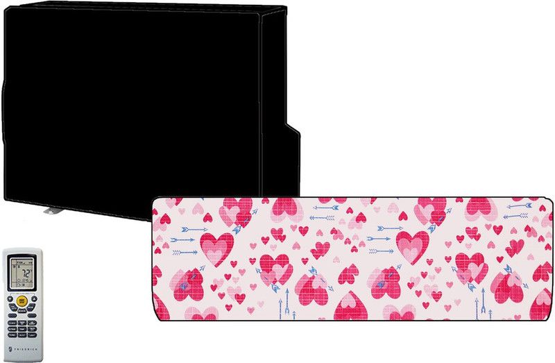 KVAR Air Conditioner Cover  (Width: 59 cm, Pink, White)