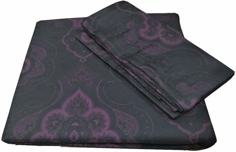 Vg store 300 TC Satin Double Self Design Flat Bedsheet  (Pack of 1, 1)