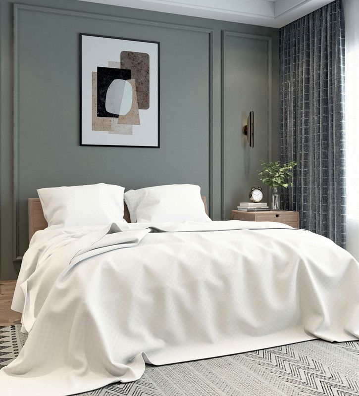 BELVOSTUM 280 TC Microfiber Double Solid Flat Bedsheet  (Pack of 1, Beige)