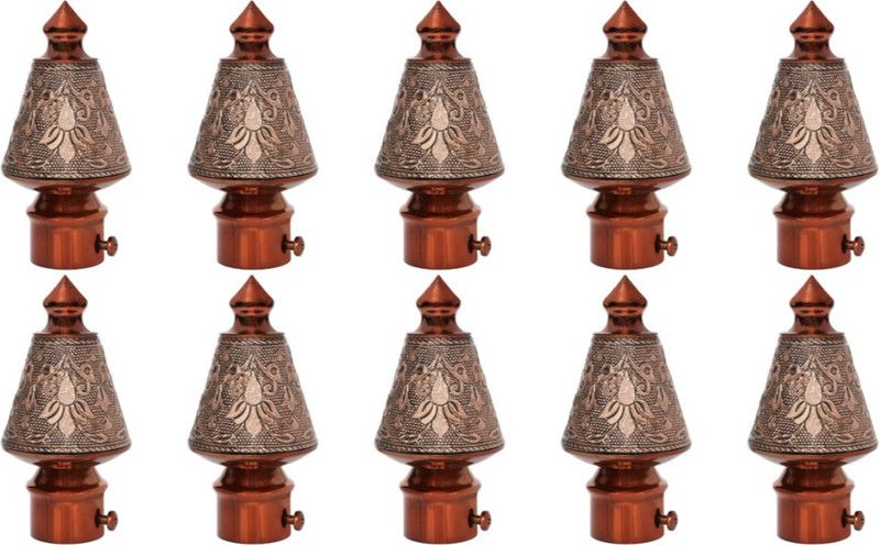 ZYREX Brown Curtain Knobs, Rod Rail Bracket Metal  (Pack of 10)