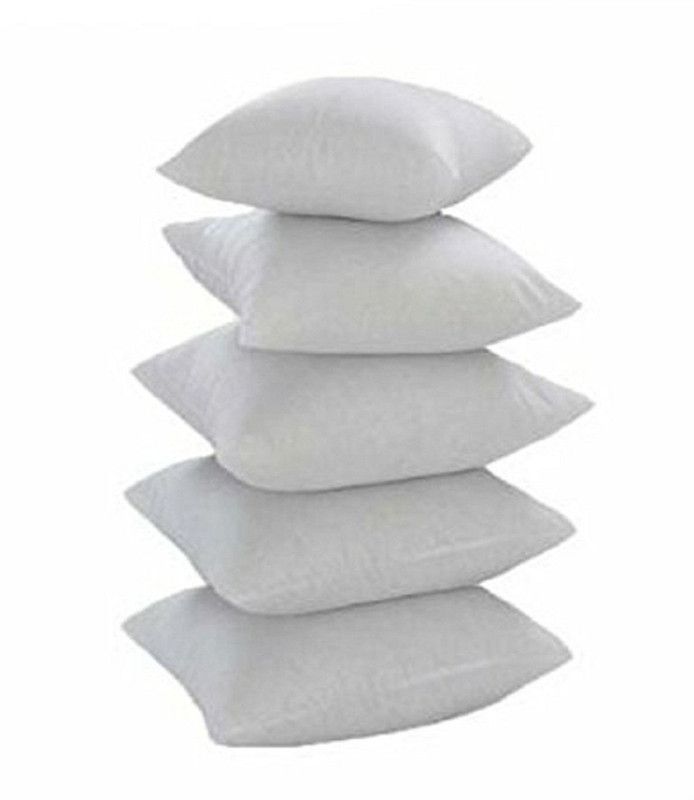 CLASORA Polyester Fibre Solid Cushion Pack of 5  (White)