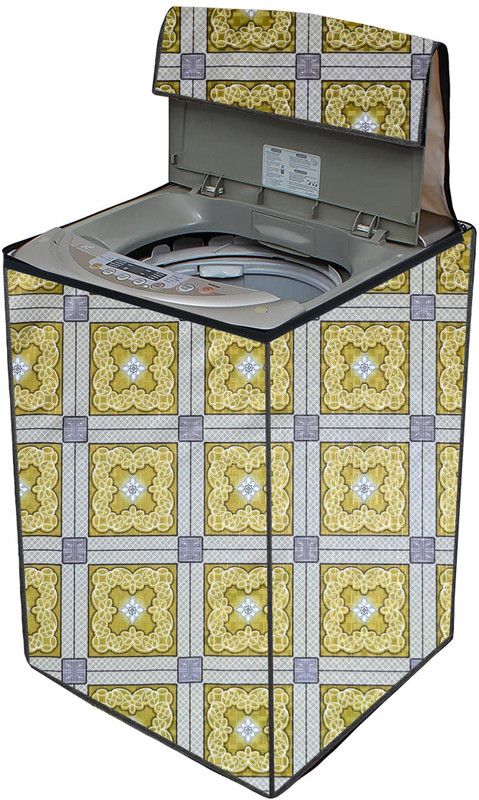AAVYA UNIQUE FASHION Top Loading Washing Machine Cover  (Width: 59.69 cm, Gold,White)