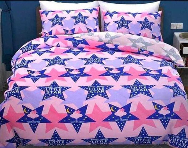 HOMYBEES 220 TC Microfiber Double Cartoon Flat Bedsheet  (Pack of 1, Multicolor)