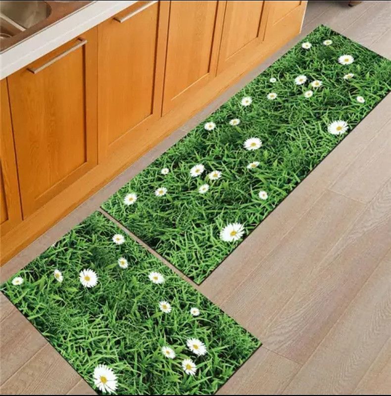 KAPRIDO Velvet Floor Mat  (Green, Medium)
