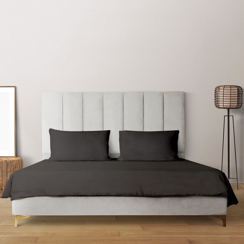 Livpure Smart 110 TC Microfiber Queen Solid Flat Bedsheet  (Pack of 1, Grey)