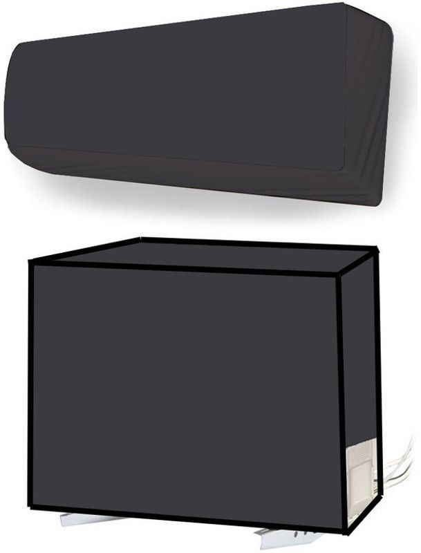 JM Homefurnishings Air Conditioner Cover  (Width: 104 cm, Grey)