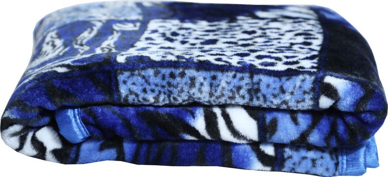 SHALRA Animal Single Mink Blanket for Mild Winter  (Polyester, Blue)