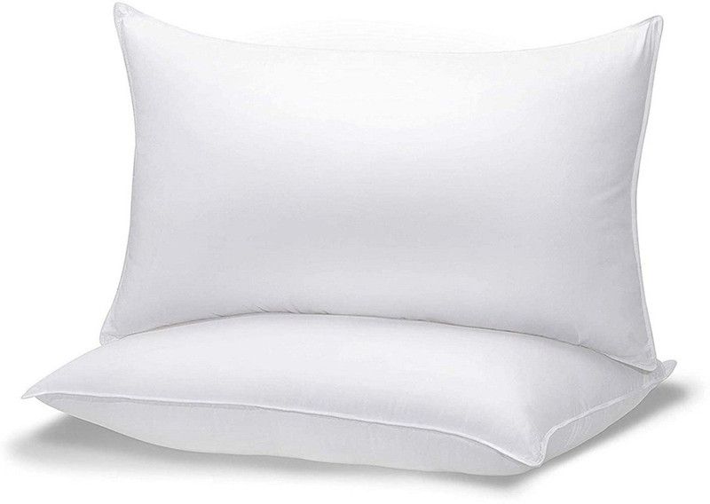 JE COMFORTS Cotton Solid Sleeping Pillow Pack of 2  (White)