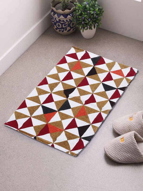 Saral Home Cotton Floor Mat  (Red, Medium)