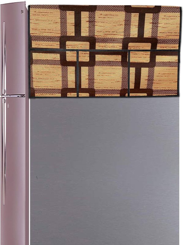 JM Homefurnishings Refrigerator Cover  (Width: 60 cm, Gold sand, clinker)