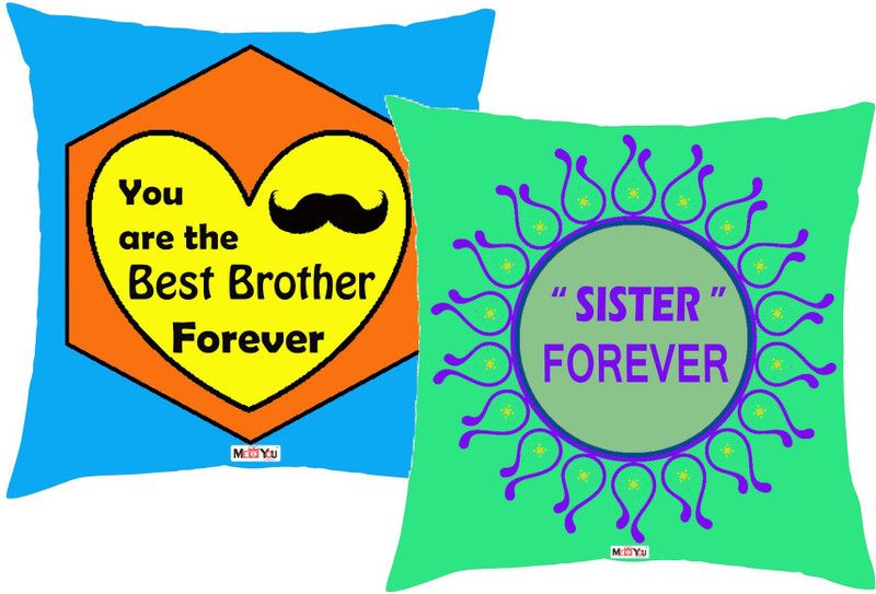 ME&YOU Microfibre Quotes Cushion Pack of 2  (Multicolor)