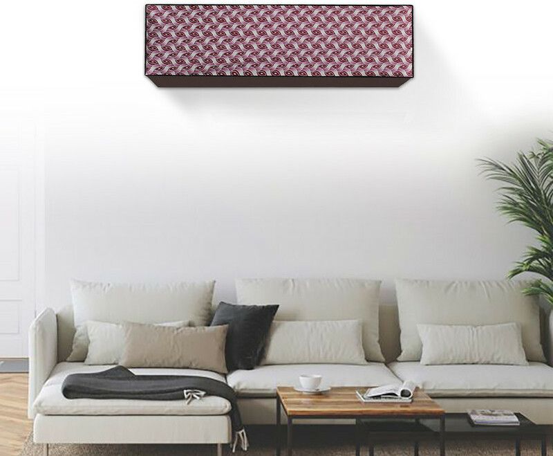Glassiano Air Conditioner Cover  (Width: 100.076 cm, Silver, White)