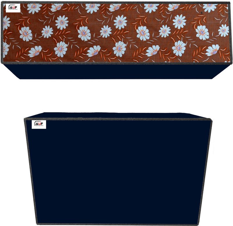 AAVYA UNIQUE FASHION Air Conditioner Cover  (Width: 91 cm, Brown,Whiteflower)
