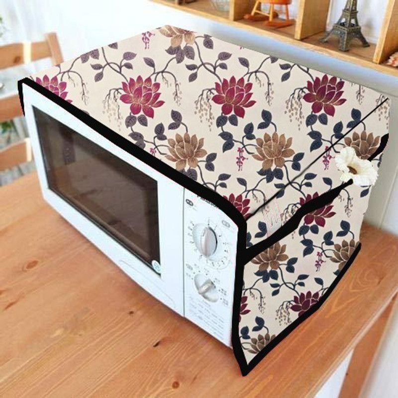 GREAT FASHION Microwave Oven Cover  (Width: 32.65 cm, brown)