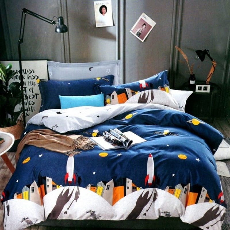 GEET TRADER 220 TC Cotton Queen Cartoon Flat Bedsheet  (Pack of 1, MULTICOLOR GEET)
