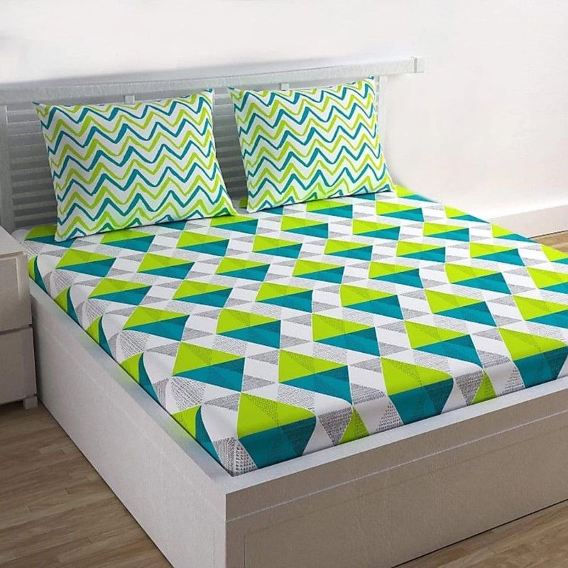 Girja Darling 144 TC Cotton Queen Printed Flat Bedsheet  (Pack of 1, Multicolor)