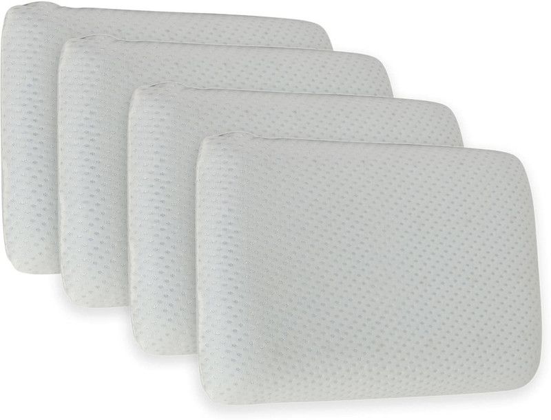 Sleepsia Memory Foam Solid Orthopaedic Pillow Pack of 4  (Blue)
