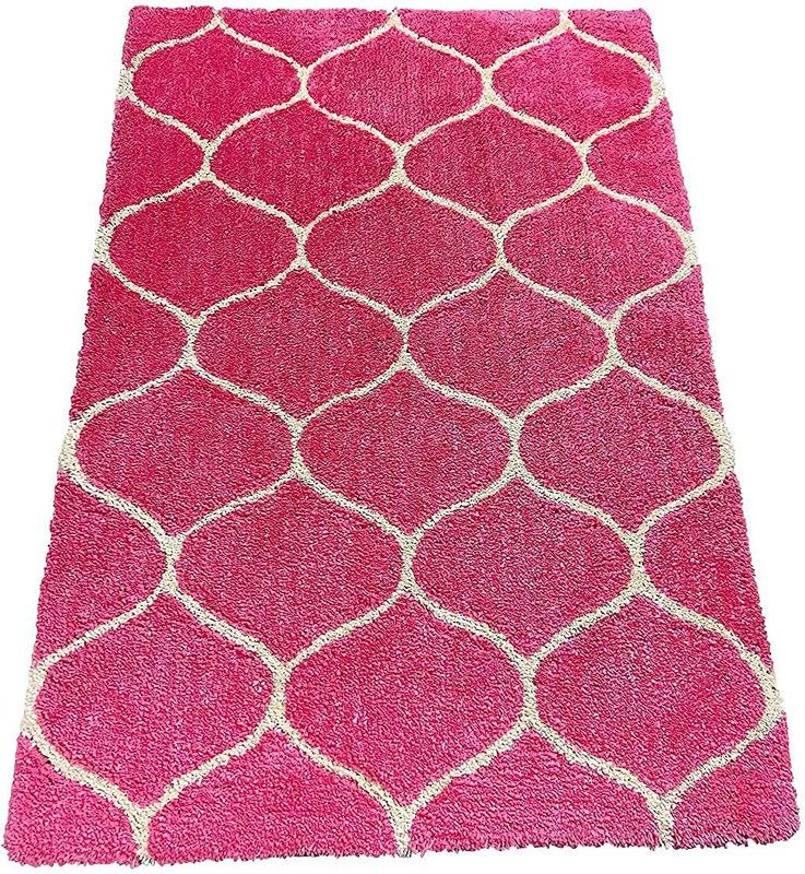 Gem Carpets Pink Polyester Carpet  (152.4 cm, X 213.36 cm, Rectangle)