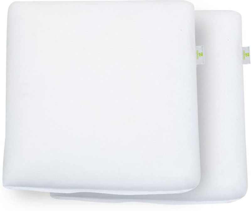 Cushows Orthopedic Decorative Square Cushion Filler for Sofa,Chair,Bed-14x14Inch Memory Foam Solid Cushion Pack of 2  (White)