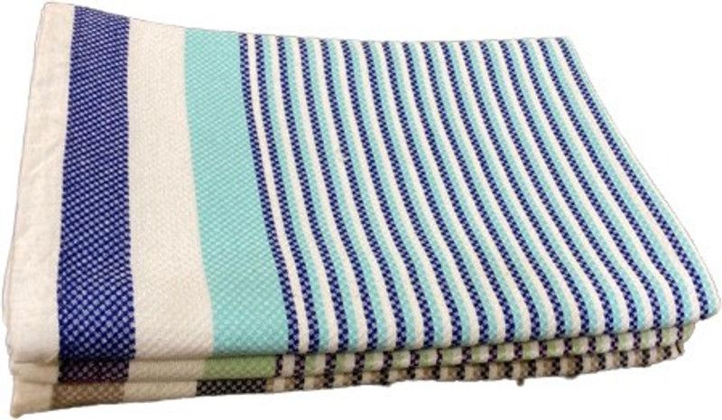 TEXTTON TRADERS 3 Piece Cotton Bath Linen Set L  (Blue, Green, Brown, Pack of 3)