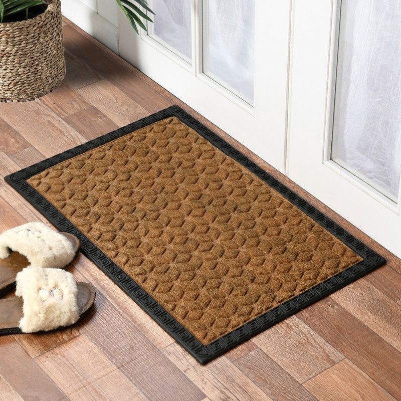 DomFAB Rubber, Fleece Door Mat  (Dom Beige, Medium)