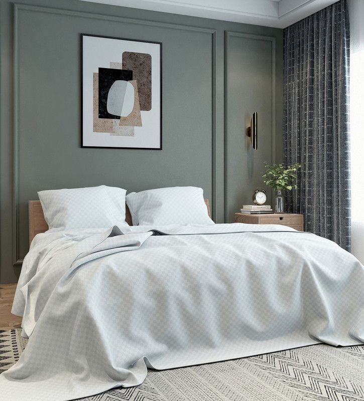 BELVOSTUM 280 TC Microfiber Double Solid Flat Bedsheet  (Pack of 1, Grey)