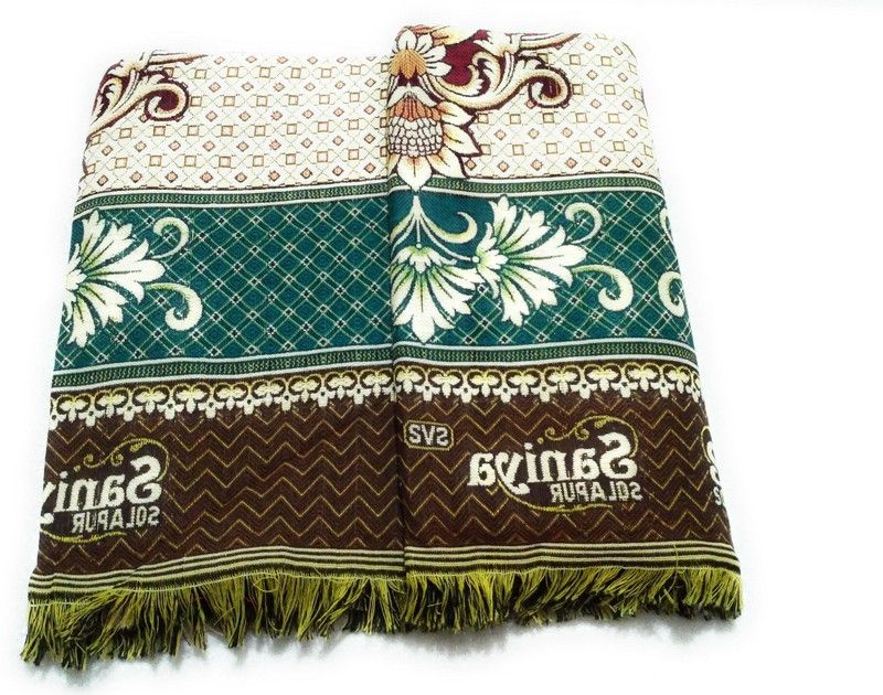 Cotton colors Motifs Double Top Sheet for Heavy Winter  (Cotton, Multicolor)