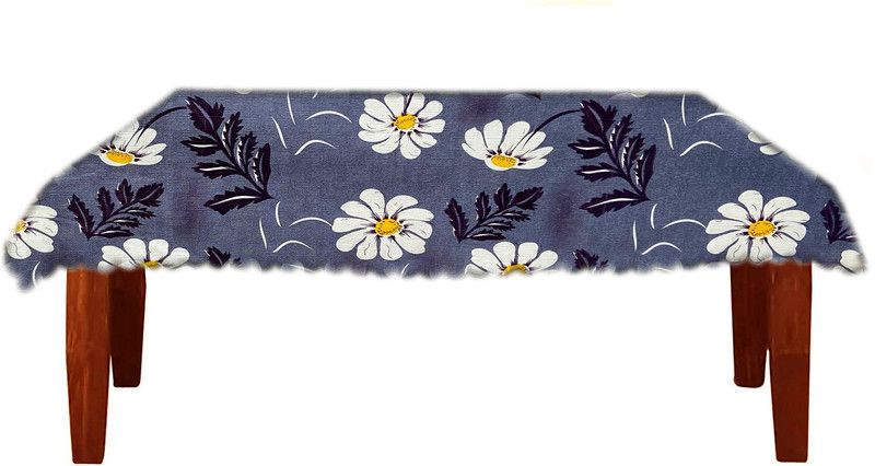 JM Homefurnishings Floral 8 Seater Table Cover  (Grey, White, PVC)
