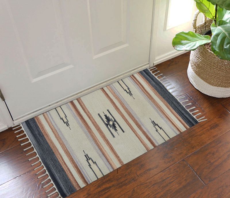 house of handmade Cotton Floor Mat  (Multicolor 2, Medium)