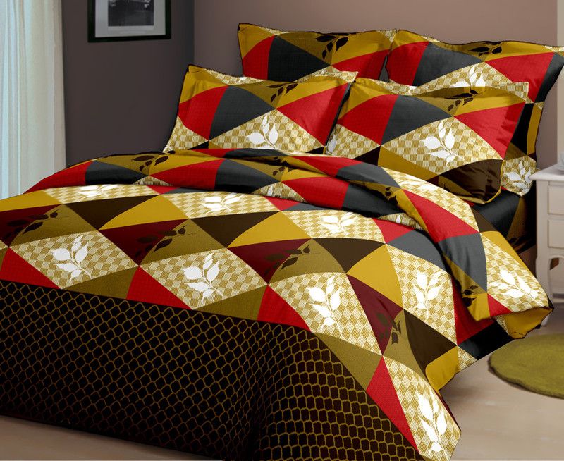INDI LOOMS 210 TC Cotton King Floral Flat Bedsheet  (Pack of 1, Multicolor)