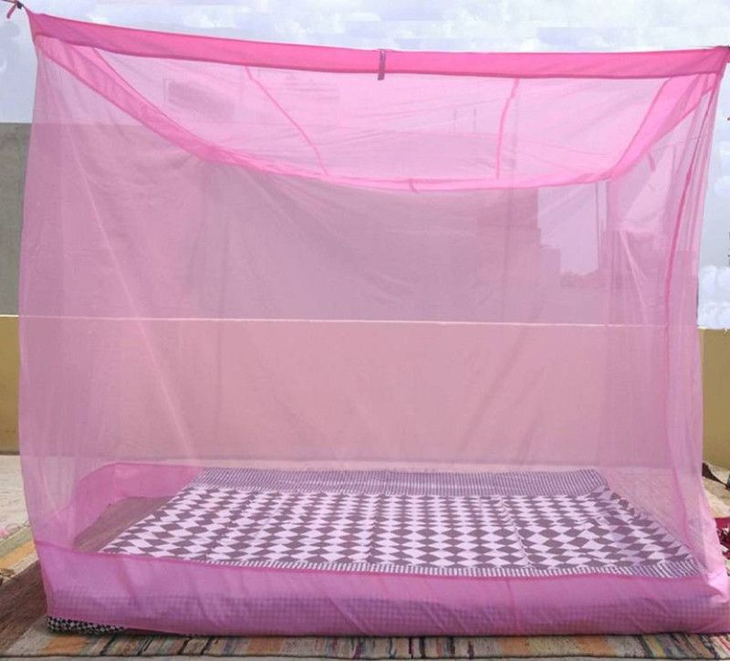 Shreejee Nylon Adults Washable Single Bed Mosquito Net Mosquito Net  (Light Pink, Bed Box)