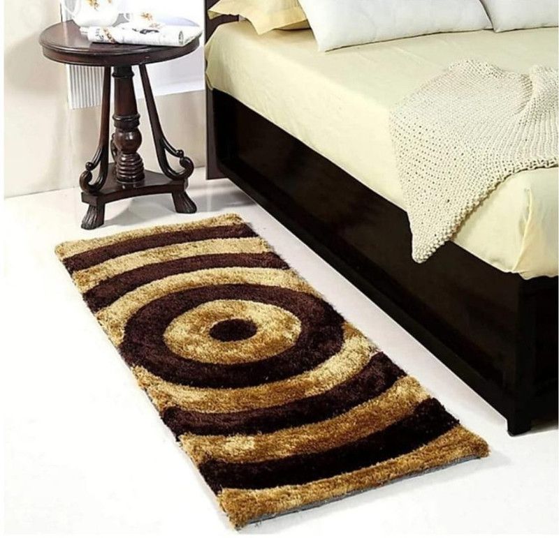 RM Handloom Brown, Gold Polyester Runner  (61 cm, X 153 cm, Rectangle)