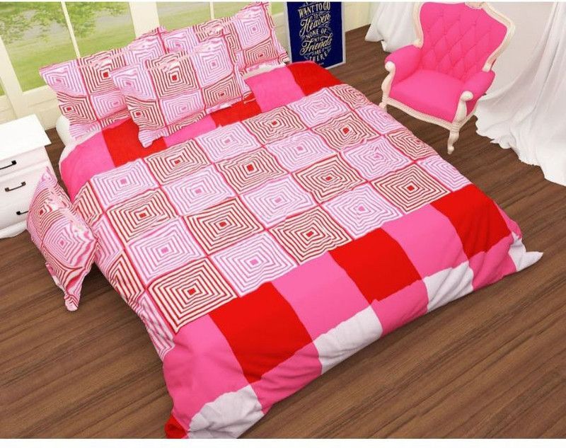 NAYRA FAB 244 TC Microfiber Double Abstract Flat Bedsheet  (Pack of 1, Black)