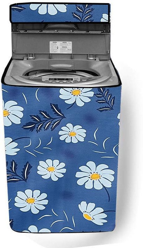 JM Homefurnishings Top Loading Washing Machine Cover  (Width: 54 cm, Gray, White)