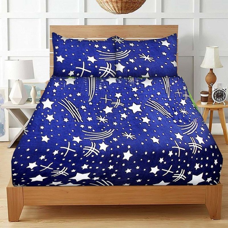 CECARO 150 TC Polycotton Double, Queen, Crib Geometric Flat Bedsheet  (Pack of 1, Multicolor)